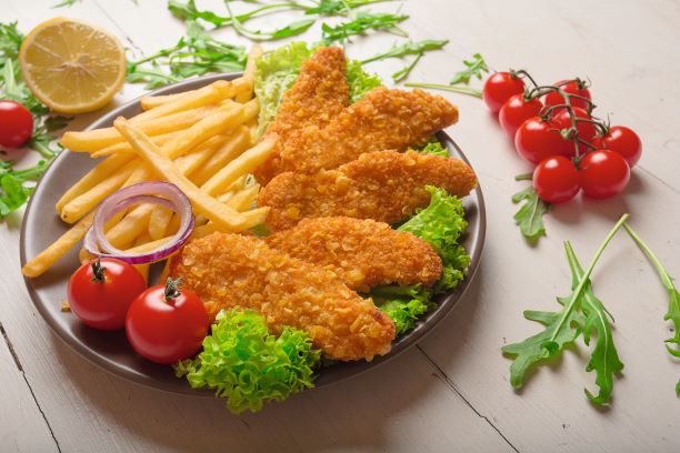 Kuřecí FILETY z prsou, PŘEDSMAŽENÉ nebo USMAŽENÉ,  hmotnost cca 65 g/kus - PŘEDSMAŽENÉ - USMAŽENÉ: Usmažené - hotové