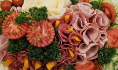 Obložená mísa, talíř - šunka, Poličan, sýr cihla, 1 kg