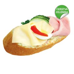 Chlebíček šunka a sýr, LUX - čerstvá zelenina