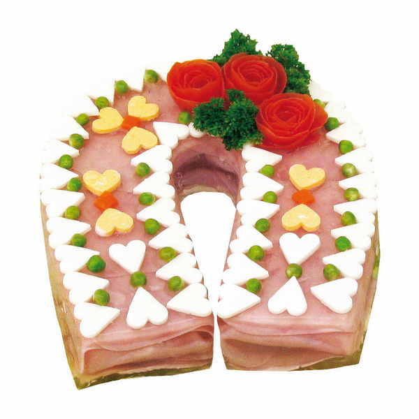 Aspikový dort - různé tvary (srdce, číše...) - Aspikový dort: Podkova,  minimální hmotnost  2,2 kg